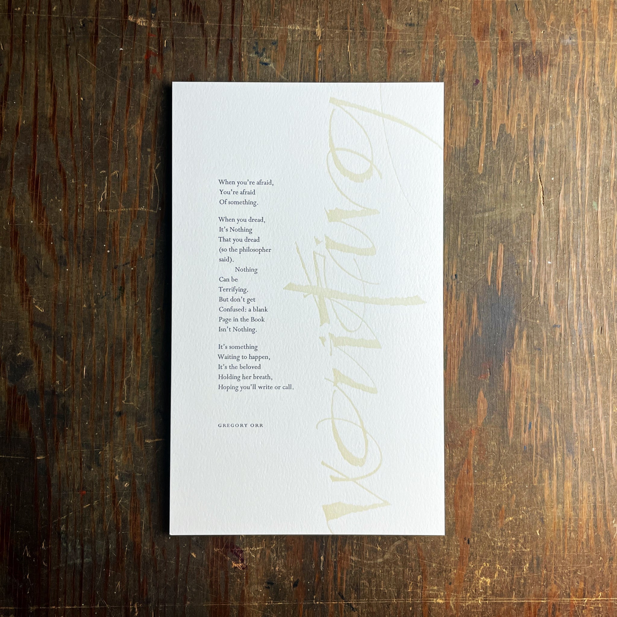 “Waiting” broadside