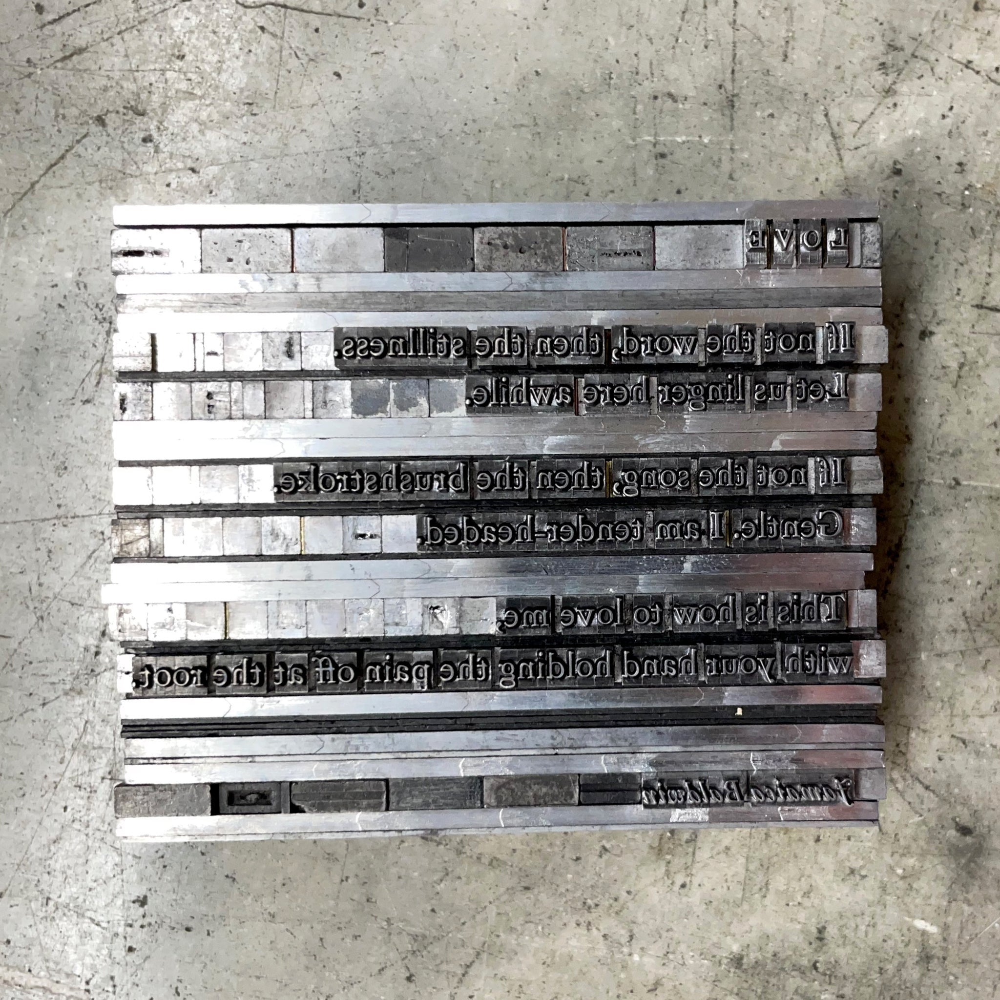 On tenderness & typos: making “Love” by Jamaica Baldwin