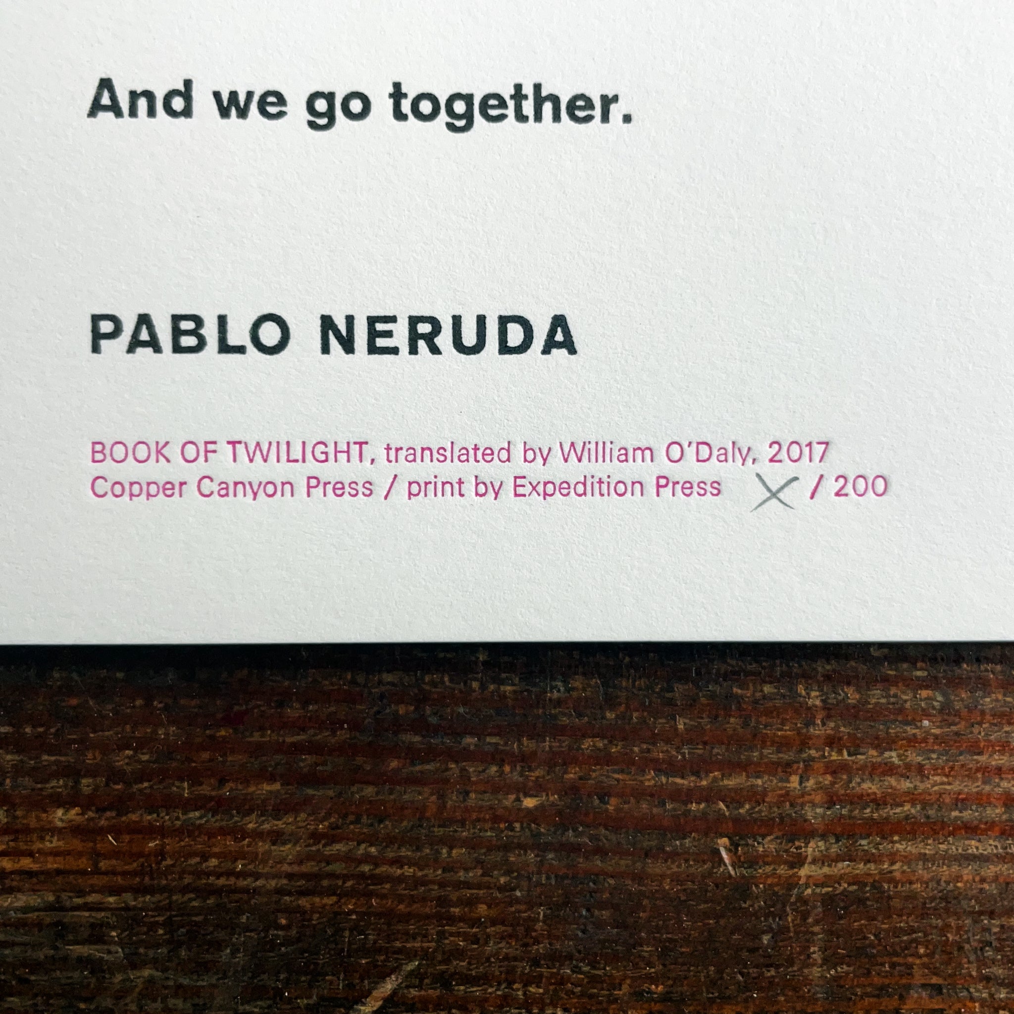 Dreams young & old: Pablo Neruda poetry broadside