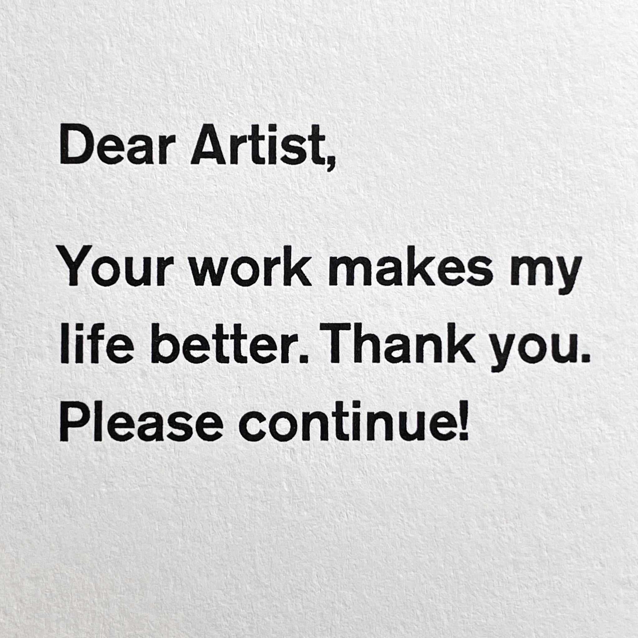 Dear Artist