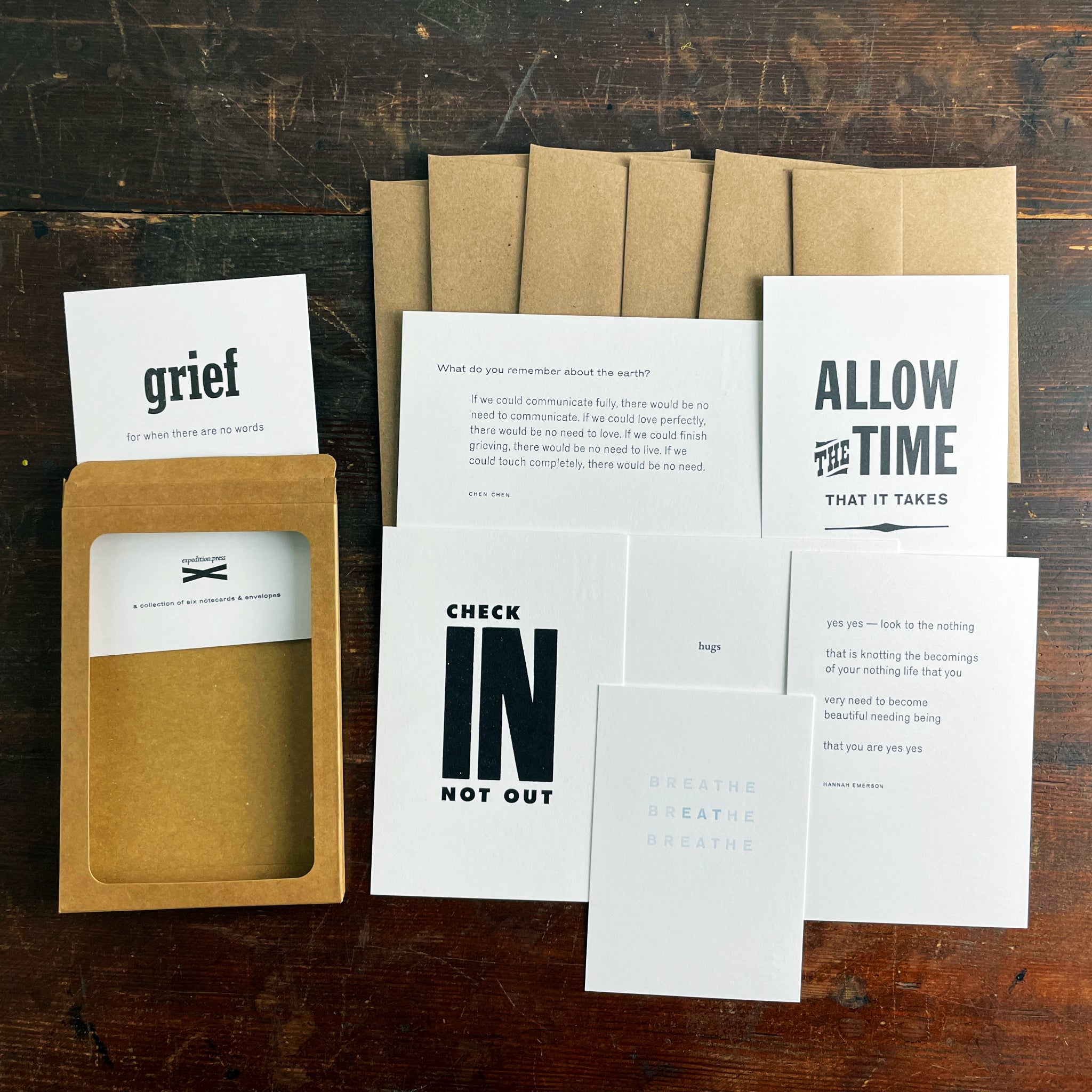Grief box set of letterpress notecards | Expedition Press