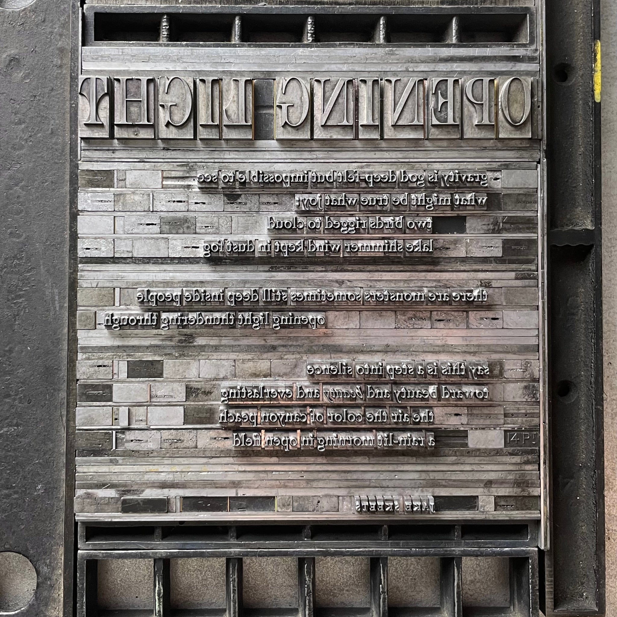 “Opening Light” broadside