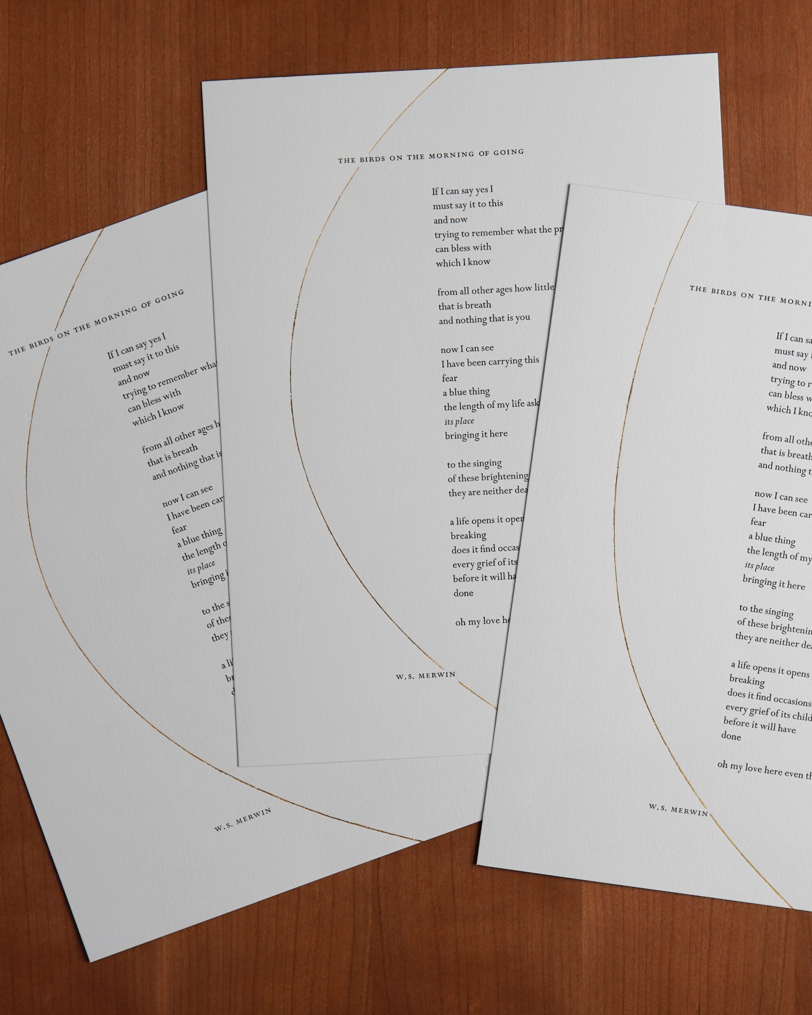 “The Birds on the Morning of Going” broadside